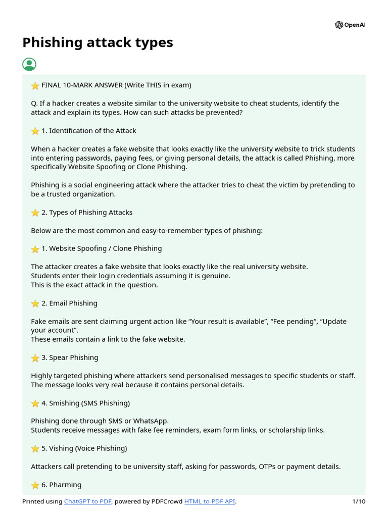Phishing attack types | PDF | Phishing | Secure Communication