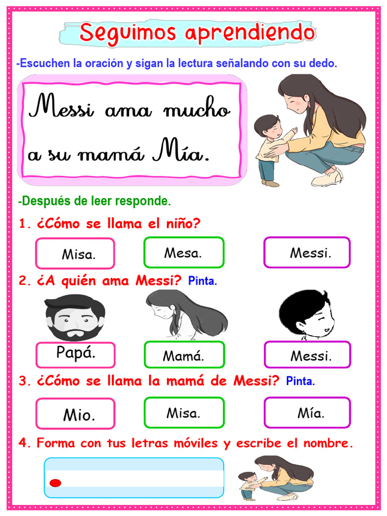 Ficha Com - Letra M - Maestra Janet | PDF