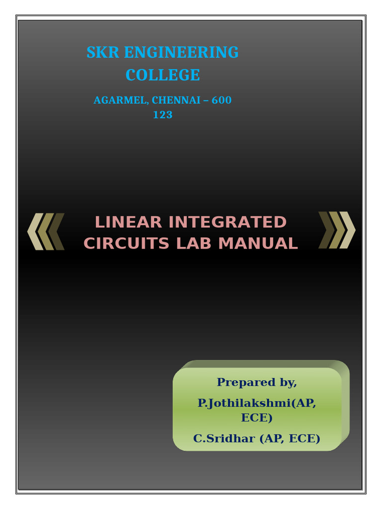Lic Lab Manual | PDF | Amplifier | Operational Amplifier