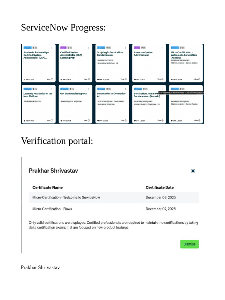ServiceNow Validation | PDF