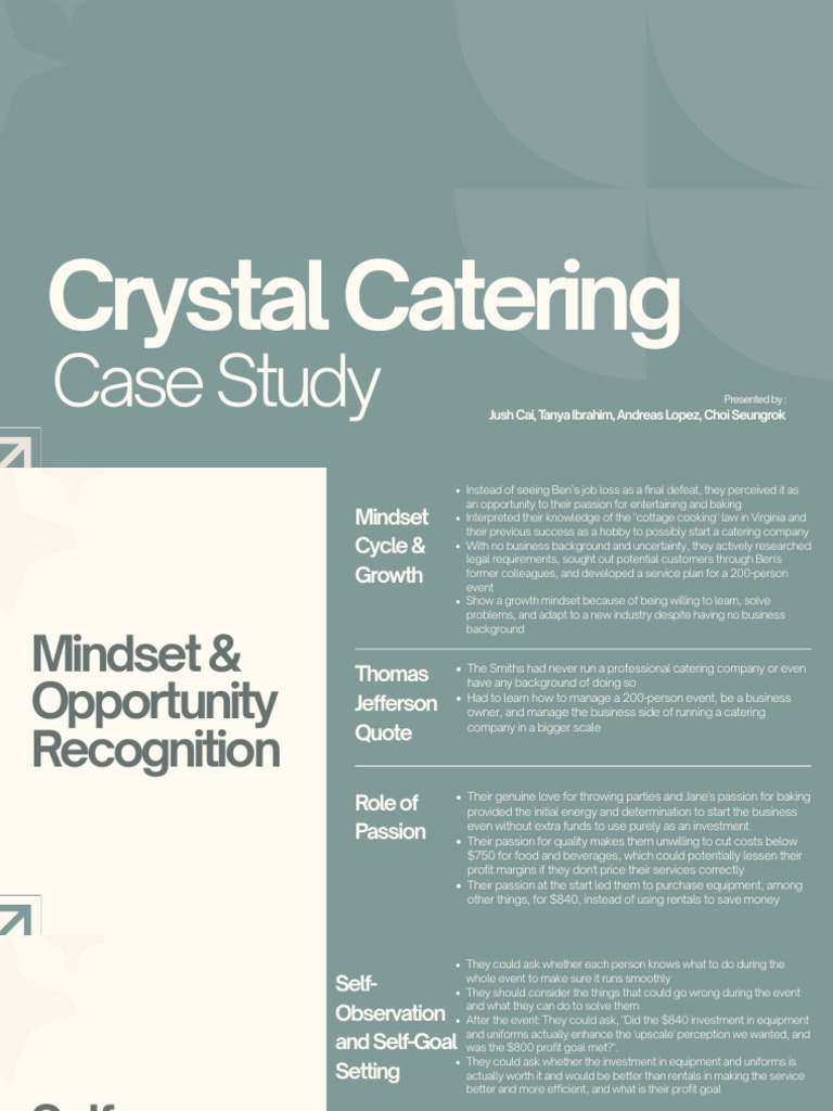 Case Study Crystal Catering GRP 6 | PDF | Forecasting | Psychological ...
