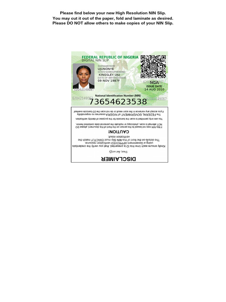 Nin Card | PDF