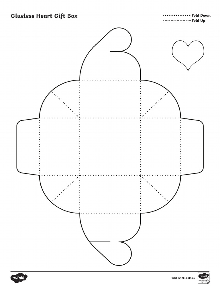 Glue-Less Heart Gift Box Template | PDF