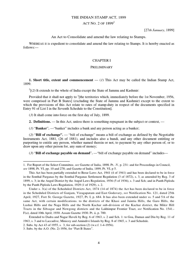 05 Indian Stamp Act, 1899, Syllabus Only | PDF | Negotiable Instrument ...