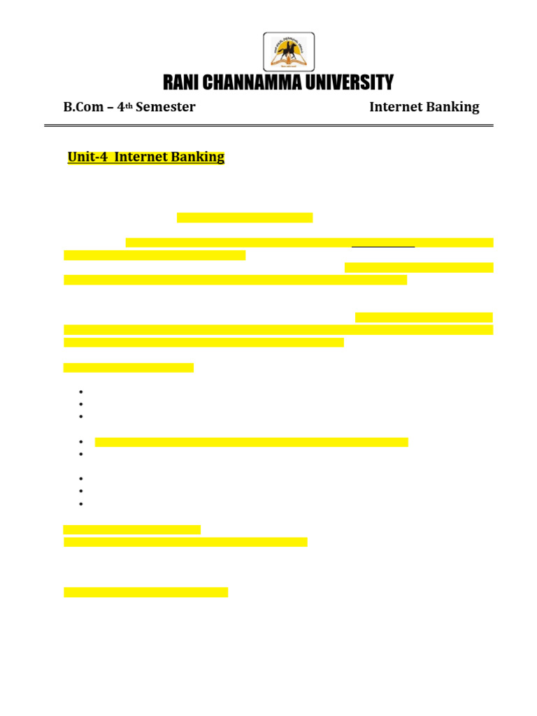 Internet Banking Unit 4 | PDF | Cheque | Online Banking