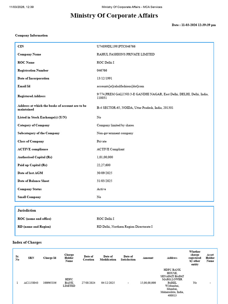 Ministry of Corporate Affairs - MCA Services | PDF | Companies ...
