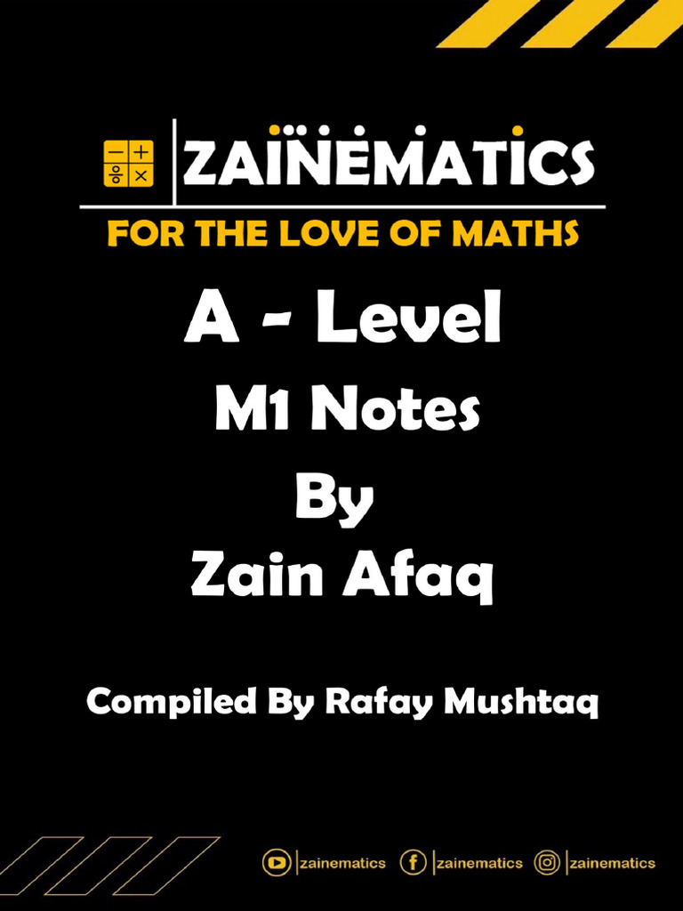 M1 Notes by Sir Zain Afaq Zainematics | PDF