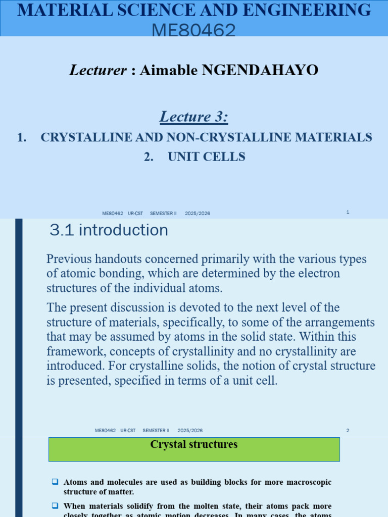 HANDOUT 3 - Crystal Structures | PDF | Crystal Structure | Crystal