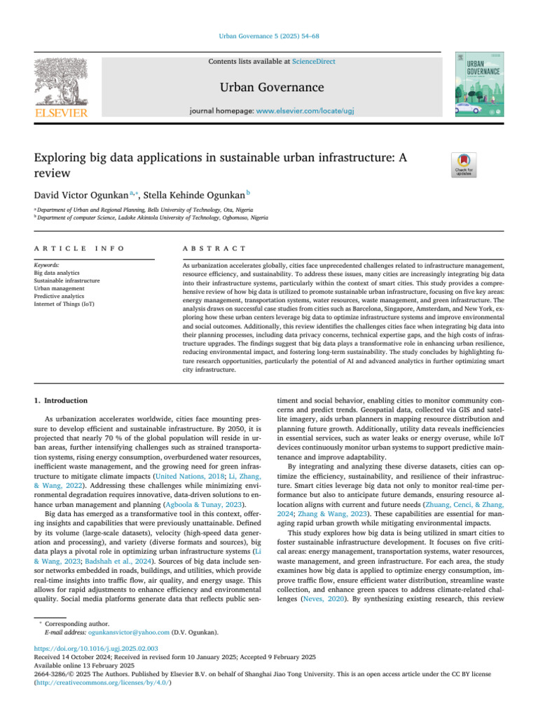 Exploring Big Data Applications in Sustainable Urban Infrastructure ...