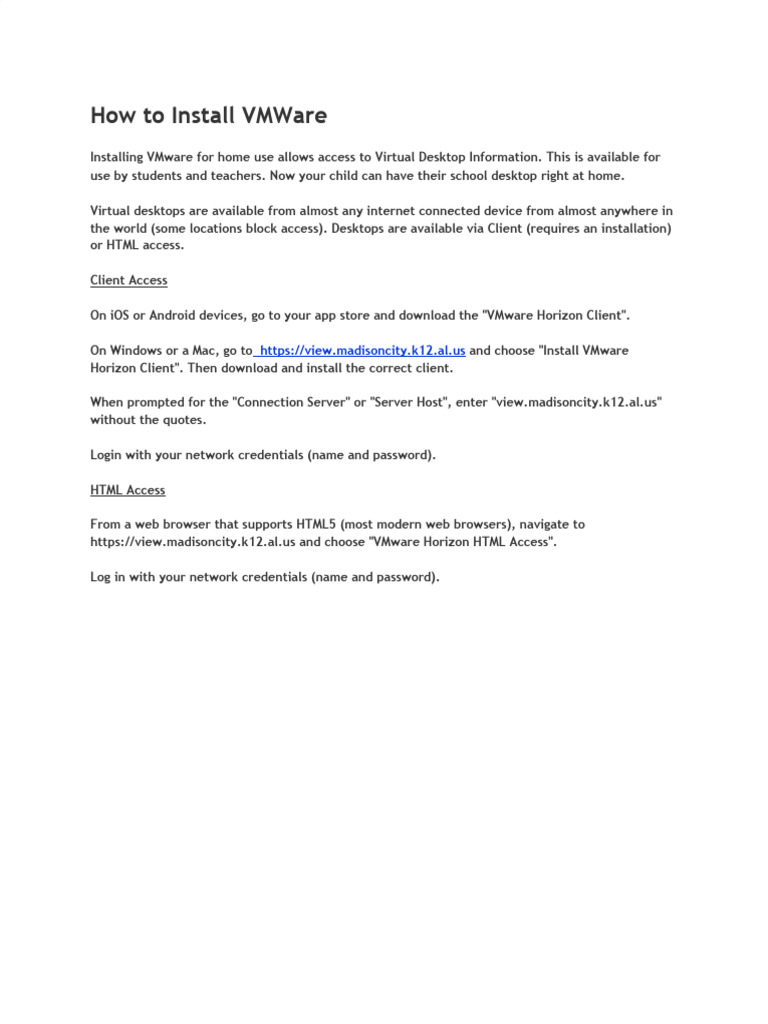 Install VMWare | PDF