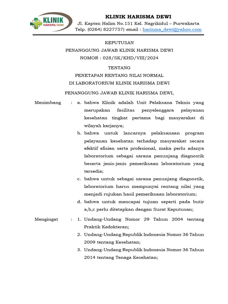 3.13.3 SK Rentang Nilai Normal | PDF