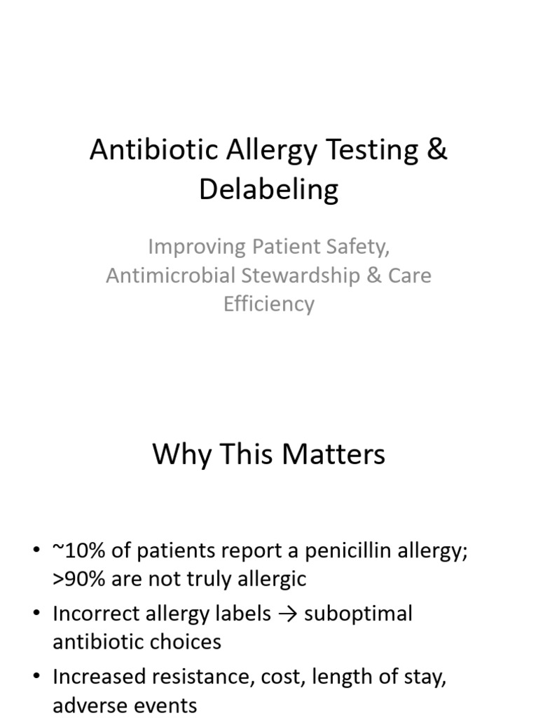 Antibiotic Allergy Testing Education | PDF