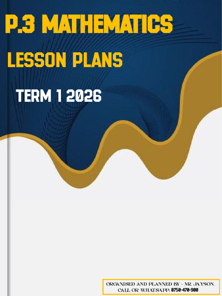 p.3 Mathematics Lesson Plans Term One 2026 Pre-Copy. | PDF | Learning ...