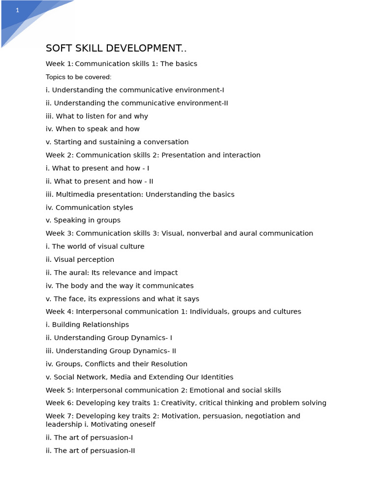 Soft Skill Development | PDF | Nonverbal Communication | Communication