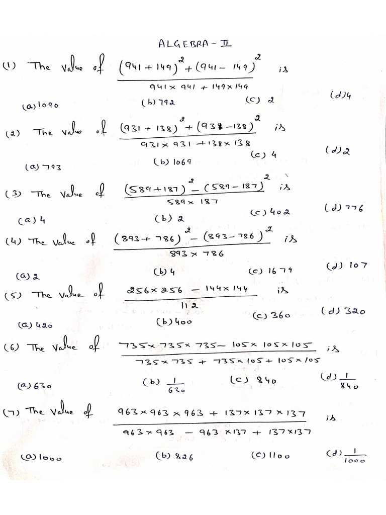 Algebra | PDF