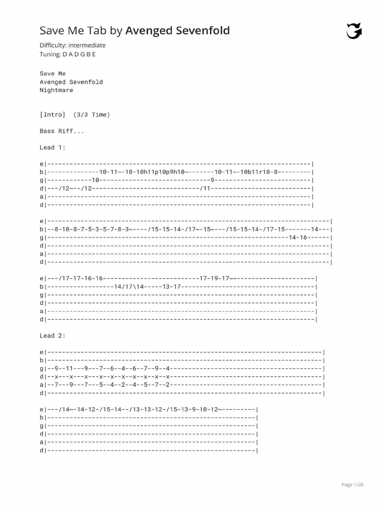 Save Me Tab | PDF