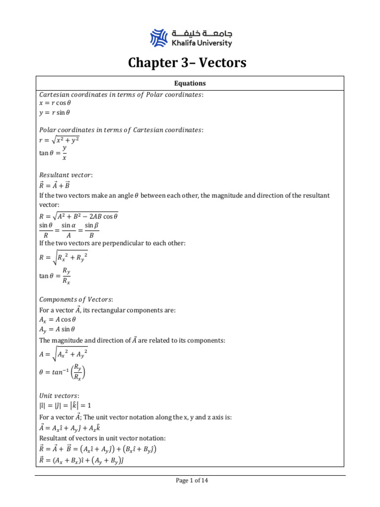 Ch3 - Vectors QP | PDF | Euclidean Vector | Force