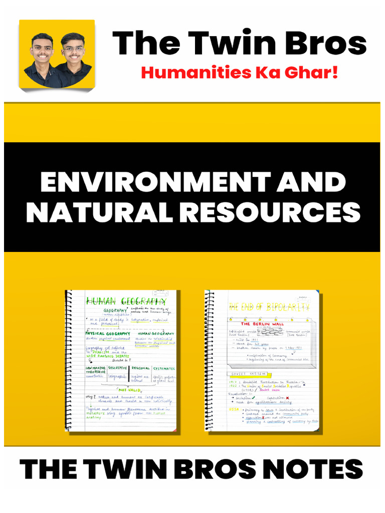 Environment and Natural Resources Notes by The Twin Bros | PDF