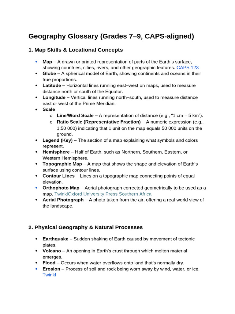 Geo Termenology | PDF | Map | Earth