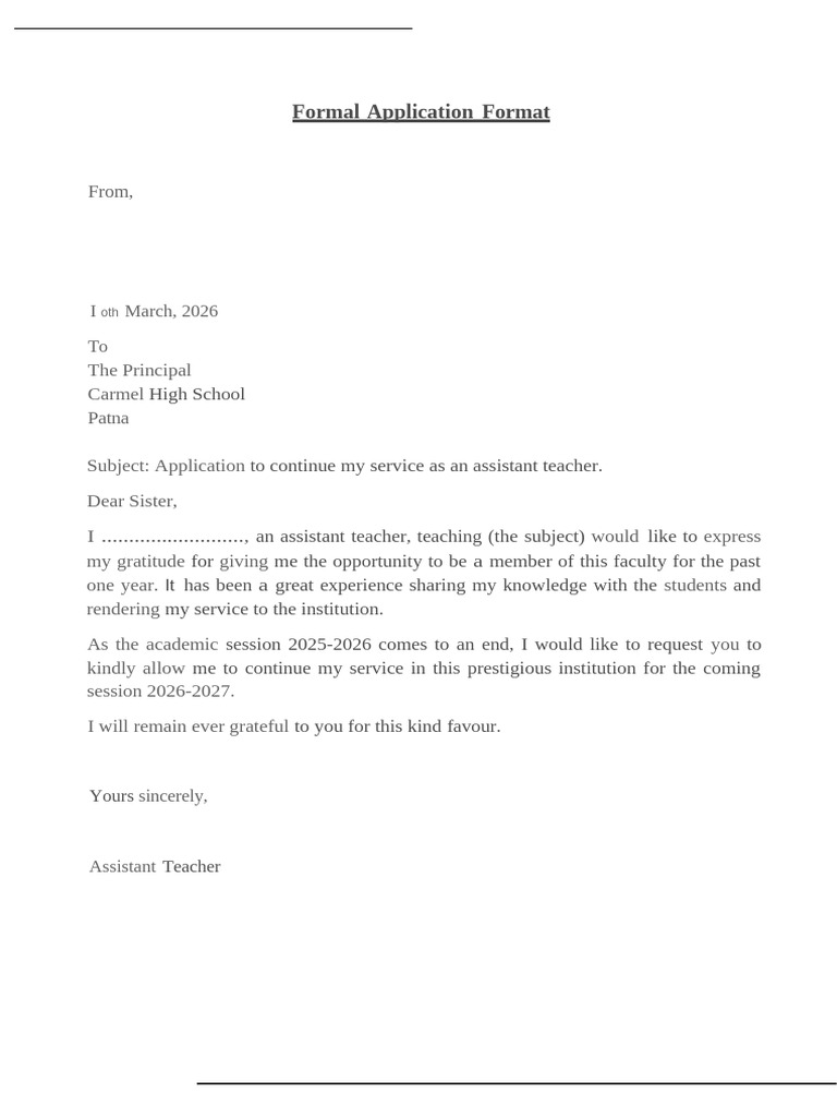 Formal Application Format: From | PDF