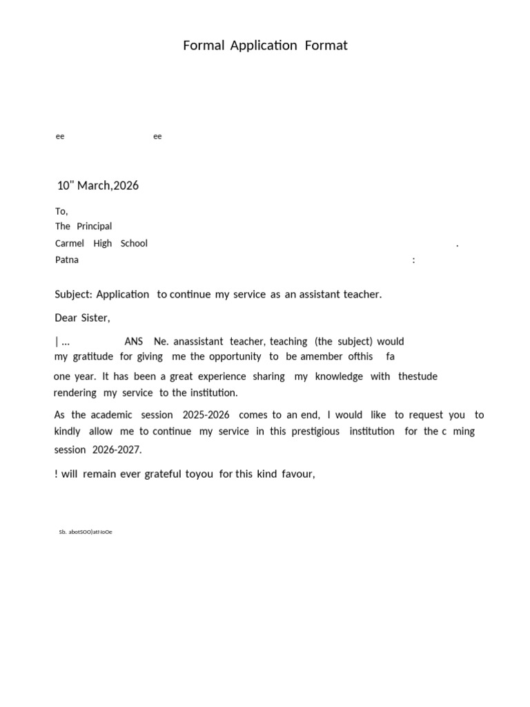 Formal Application Format: 10