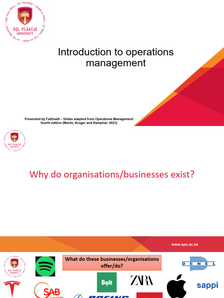 Introduction To Operations Management - 2026 | PDF | Operations ...