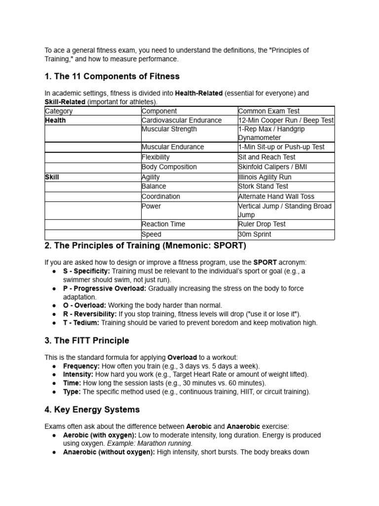General Fitness - Everything You Need To Know For A... | PDF | Aerobic ...