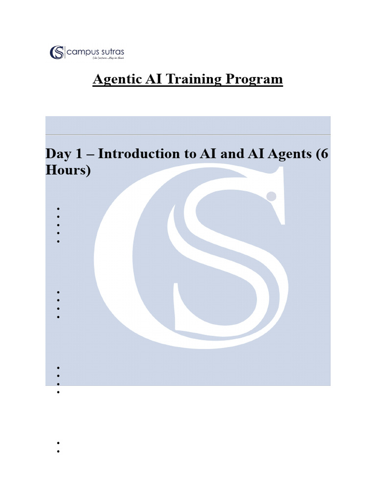 Agentic AI Training Program | PDF