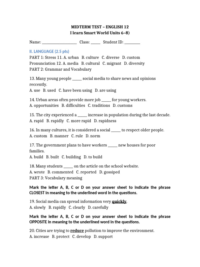 English12 Midterm Test Format SoGD | PDF | Human Communication ...