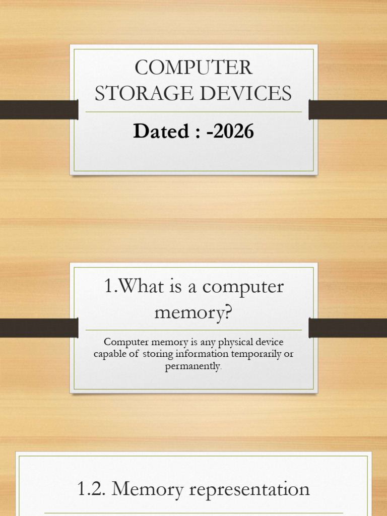 Computer Storage Devices | PDF | Random Access Memory | Computer Data ...