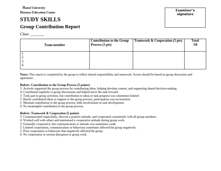 Group Contribution Report | PDF