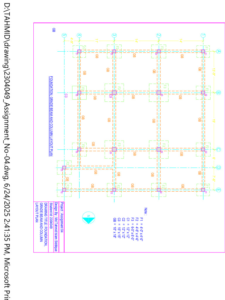 Foundation Greade Beam and Column Layout Plan | PDF