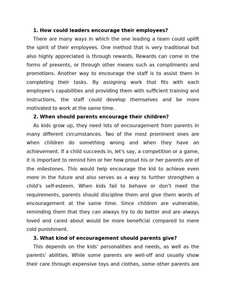 Encouragement | PDF