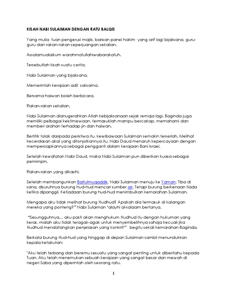 Kisah Nabi Sulaiman Dengan Ratu