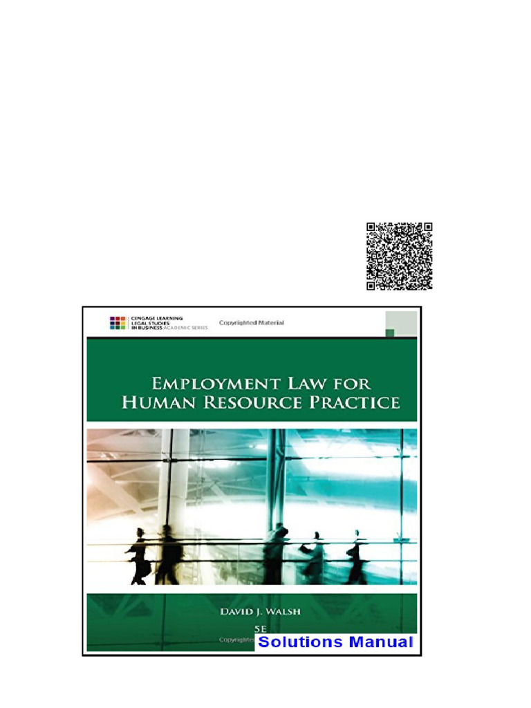 Employment Law for Human Resource Practice 5th Edition Walsh Solutions ...