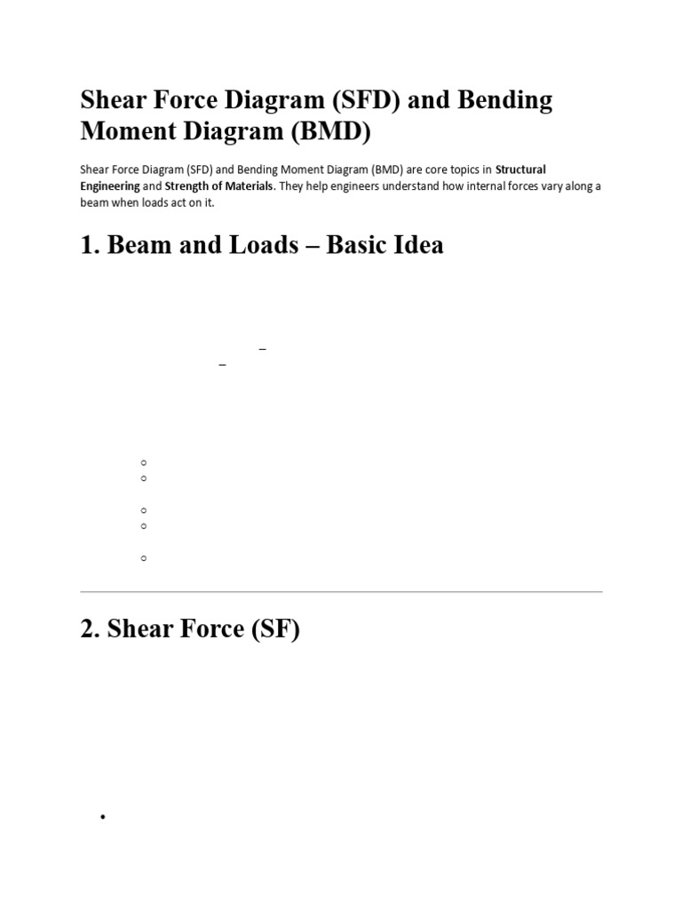 Shear Force and Bending Moment Diagram | PDF
