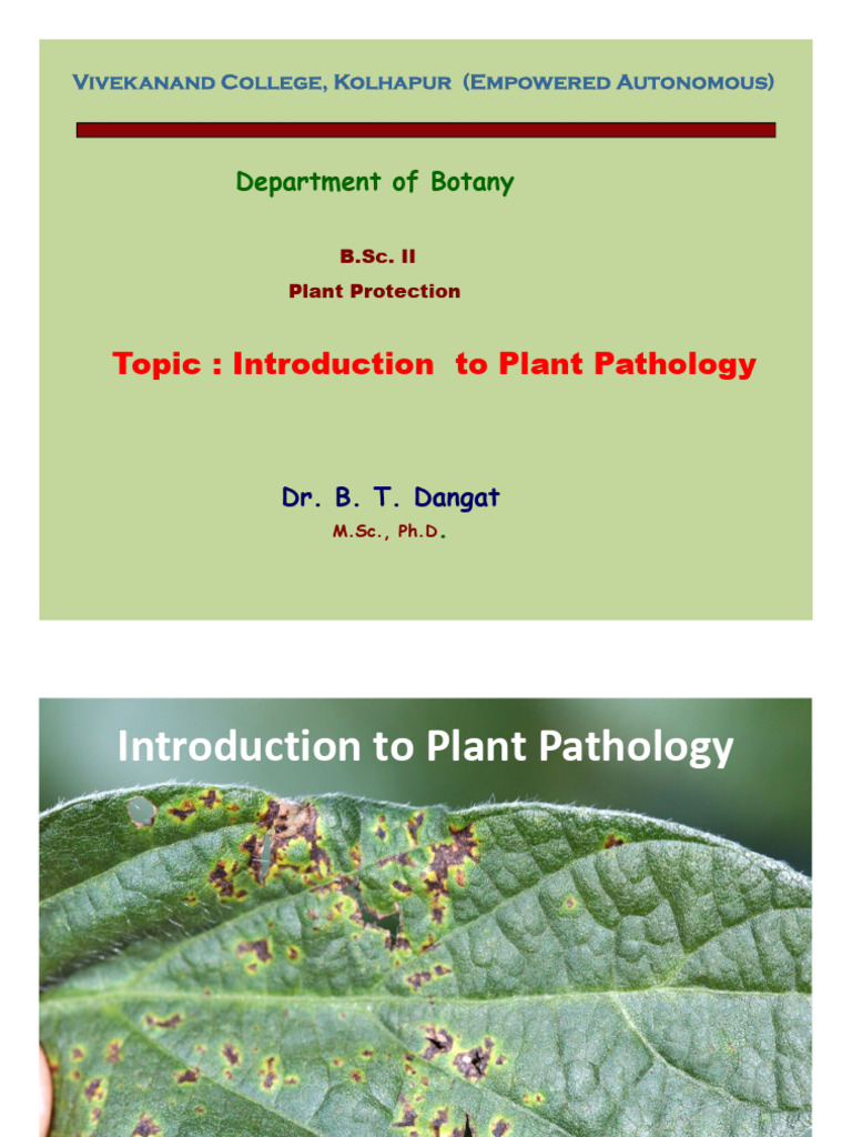 Introduction o Plant Pathology | PDF | Pathogen | Fungus
