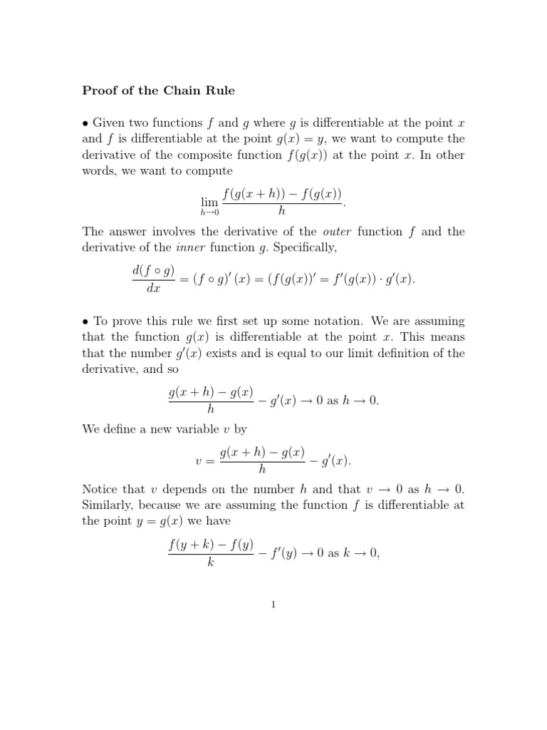 Chain Rule Function Mathematics Derivative