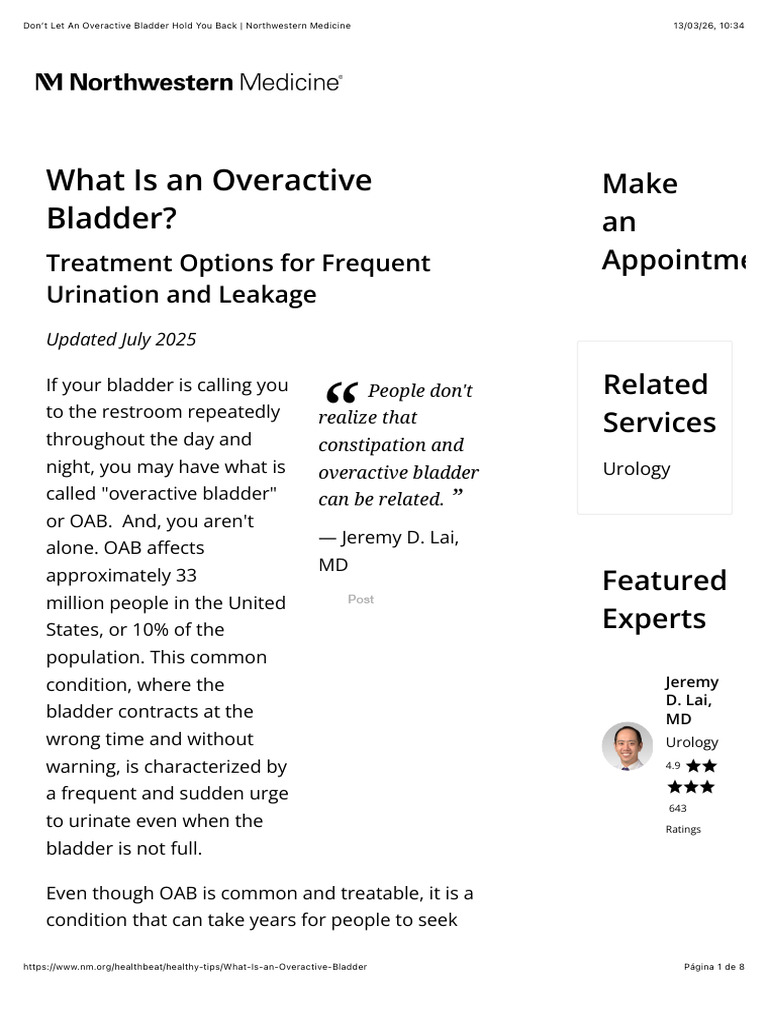 Overactive Bladder Hold You Back | PDF | Urinary Incontinence | Medicine