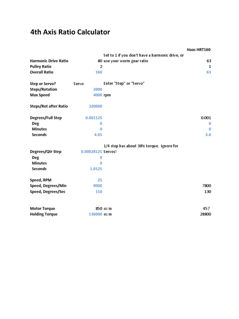 4 TH Axis Calc | PDF | Gear | Vehicles