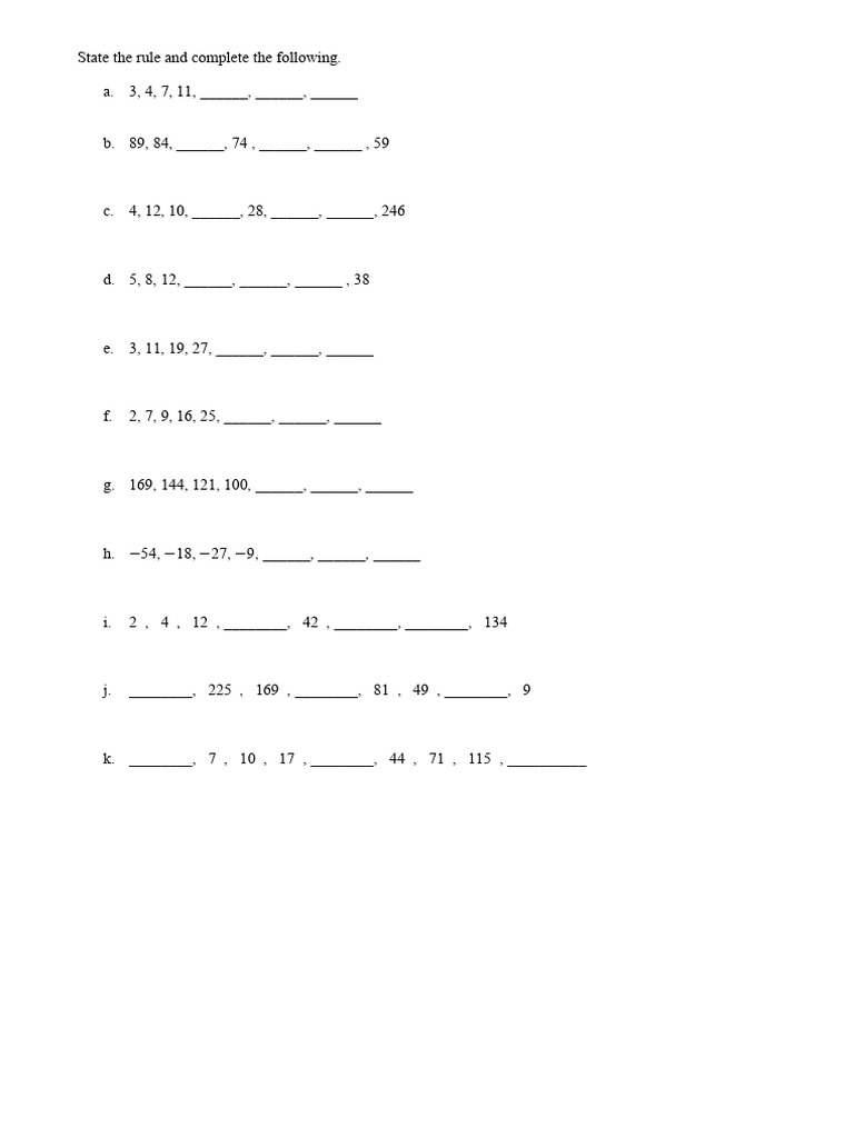 Junior Mathematics Exercise | PDF