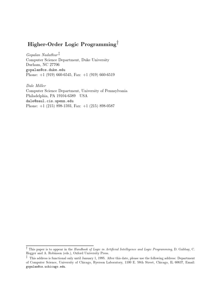 Handbook Logic AI LP | PDF | Mathematical Logic | First Order Logic