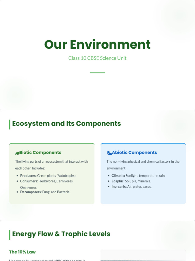 Our Environment - CBSE Class 10 Science | PDF