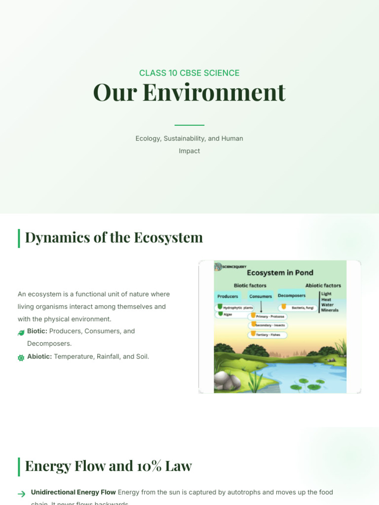 Our Environment Class 10 Science | PDF