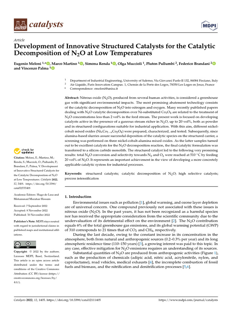 Catalysts 12 01405 | PDF | Catalysis | Adsorption