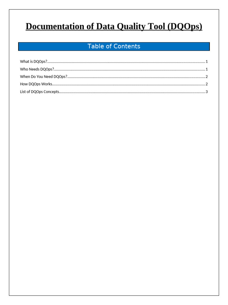 Documentation of Data Quality Tool | PDF | Data Quality | Data