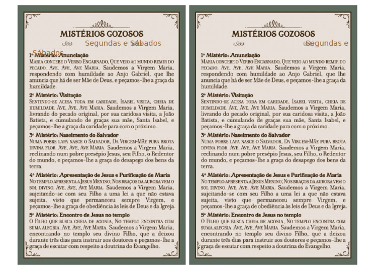 Mistério Gozoso | PDF