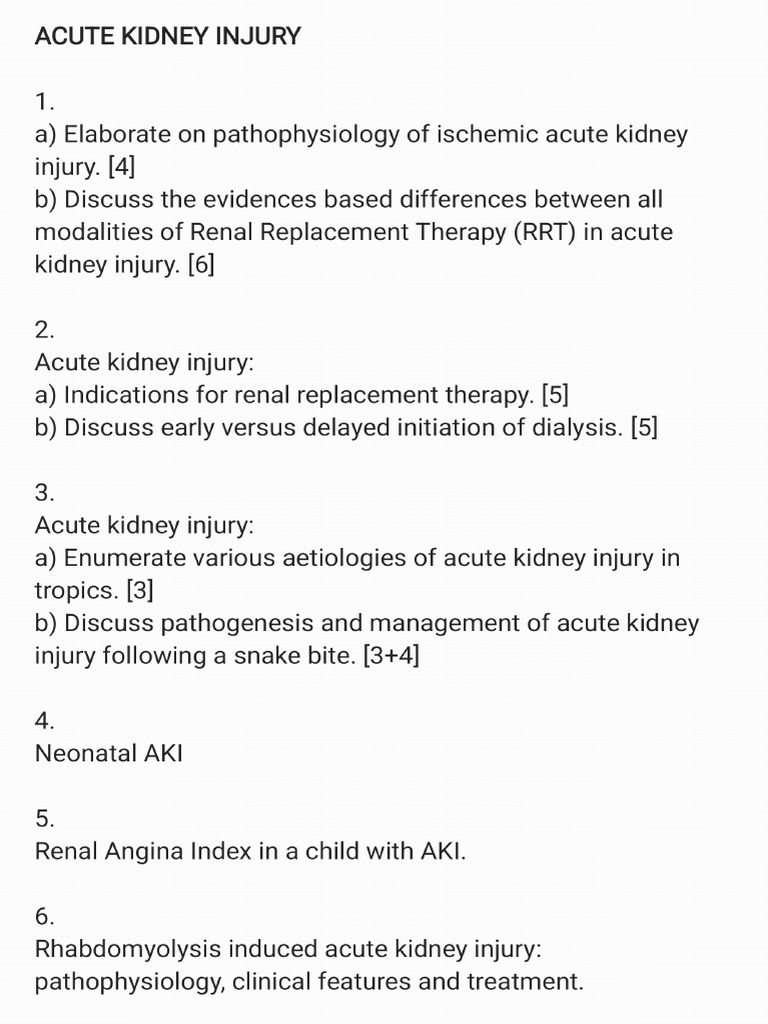 DRNB Nephro Old Questions | PDF