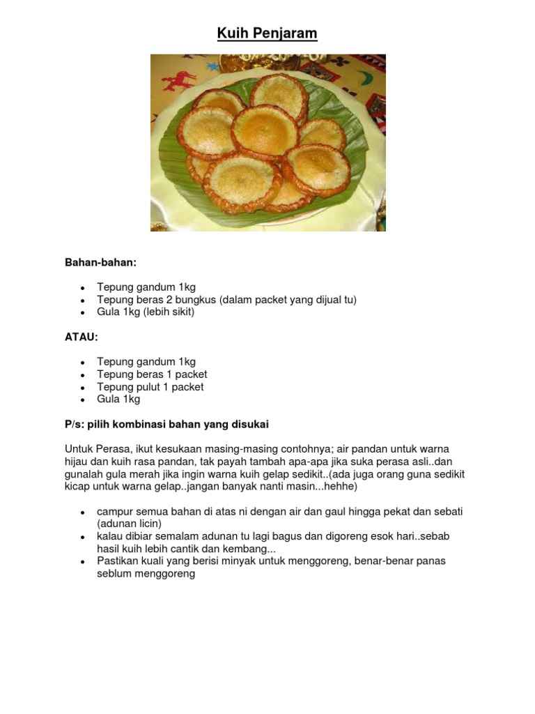Resipi Kuih Karipap Dan Penjaram Pdf