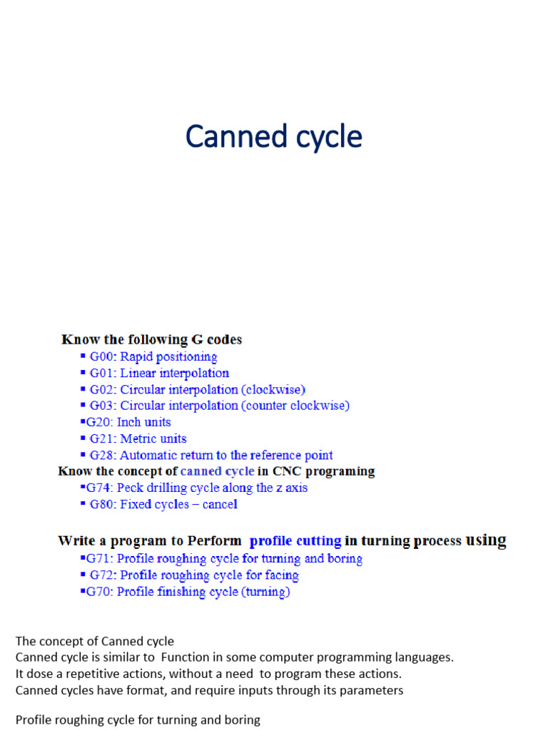 Canned Cycle | PDF